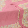 Sanskriti Vintage Long Dupatta/Stole Unique Blend Silk Pink Printed Scarf Veil