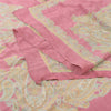 Sanskriti Vintage Long Dupatta/Stole Unique Blend Silk Pink Printed Scarf Veil