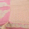 Sanskriti Vintage Pink Dupatta Long Stole Pure Crepe Printed Premium Wrap Hijab