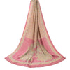 Sanskriti Vintage Pink Dupatta Long Stole Pure Crepe Printed Premium Wrap Hijab