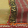 Sanskriti Vintage Long Dupatta/Stole Art Silk Yellow Hand Embroidered Woven Veil