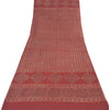 Sanskriti Vintage Long Dupatta/Stole Pure Cotton Dusty Red Hand Block Print Veil