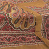 Sanskriti Vintage Long Dupatta/Stole Pure Silk Brown/Red Printed Scarf Veil