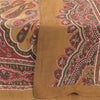 Sanskriti Vintage Long Dupatta/Stole Pure Silk Brown/Red Printed Scarf Veil