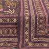 Sanskriti Vintage Long Dupatta/Stole Artificial Silk Purple Embroidered Scarf