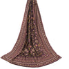 Sanskriti Vintage Long Dupatta/Stole Artificial Silk Purple Embroidered Scarf