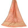 Sanskriti Vintage Orange Dupatta Long Stole Art Silk Woven Premium Wrap Scarves