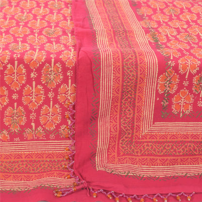 Sanskriti Vintage Red Dupatta Long Stole Pure Cotton Printed Premium Wrap Hijab