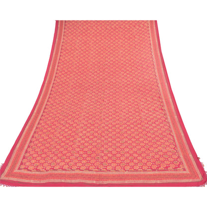 Sanskriti Vintage Red Dupatta Long Stole Pure Cotton Printed Premium Wrap Hijab