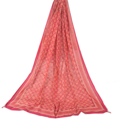 Sanskriti Vintage Red Dupatta Long Stole Pure Cotton Printed Premium Wrap Hijab