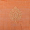 Sanskriti Vintage Orange Dupatta Long Stole Pure Silk Printed Woven Wrap Scarves