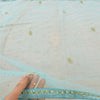 Sanskriti Vintage Indian Blue Dupatta Long Stole Net Mesh Hand Beaded Wrap Veil