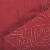 Sanskriti Vintage Red   Dupatta Long Stole Pure Cotton Applique Premium Scarves