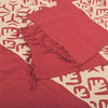 Sanskriti Vintage Red   Dupatta Long Stole Pure Cotton Applique Premium Scarves