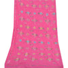 Sanskriti Vintage Pink Dupatta Long Stole Pure Georgette Hand Beaded Wrap Hijab