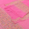 Sanskriti Vintage pink Dupatta Long Stole Pure Georgette Hand Beaded Wrap Hijab