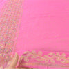 Sanskriti Vintage pink Dupatta Long Stole Pure Georgette Hand Beaded Wrap Hijab