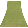 Sanskriti Vintage Long Dupatta/Stole Bandhani Print Green Cotton Silk Scarf Veil