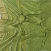 Sanskriti Vintage Long Dupatta/Stole Bandhani Print Green Cotton Silk Scarf Veil