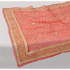 Sanskriti Vintage Red Dupatta Long Stole Pure Chiffon Silk Hand Beaded Wrap Veil