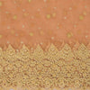 Sanskriti Vintage Peach Dupatta Long Stole Net Mesh Hand Beaded Premium Scarves