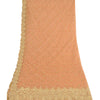 Sanskriti Vintage Peach Dupatta Long Stole Net Mesh Hand Beaded Premium Scarves