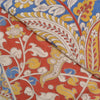 Vintage Indian Saree 100% Pure Cotton Madhubani Hand Painted Fabric Sari Cream