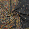 Sanskriti Vintage Black Indian Sarees 100% Pure Silk Handmade Kantha Sari Fabric