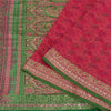 Sanskriti Vintage Green/Pink Sarees Pure Silk Woven Brocade/Banarasi Sari Fabric