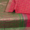 Sanskriti Vintage Green/Pink Sarees Pure Silk Woven Brocade/Banarasi Sari Fabric