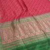 Sanskriti Vintage Green/Pink Sarees Pure Silk Woven Brocade/Banarasi Sari Fabric