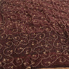 Sanskriti Vintage Brown Indian Sarees Pure Silk Hand Embroidered Sari Fabric