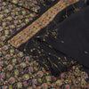 Sanskriti Vintage Black Sarees Pure Silk Hand Beaded Brocade Premium Sari Fabric