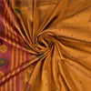 Sanskriti Vintage Copper Sarees Pure Silk Hand Woven Sari 5yard Craft Fabric