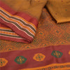 Sanskriti Vintage Copper Sarees Pure Silk Hand Woven Sari 5yard Craft Fabric