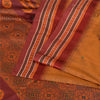 Sanskriti Vintage Copper Sarees Pure Silk Hand Woven Sari 5yard Craft Fabric