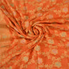 Sanskriti Vintage Orange Sarees Pure Georgette Silk Hand Woven Sari Craft Fabric