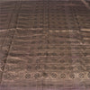 Sanskriti Vintage Mauve Sarees Pure Silk Hand Beaded Premium Sari Craft Fabric