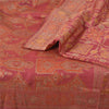 Sanskriti Vintage Pink Sarees Pure Silk Hand Woven Premium Sari 5yd Craft Fabric