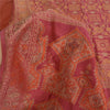 Sanskriti Vintage Pink Sarees Pure Silk Hand Woven Premium Sari 5yd Craft Fabric