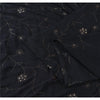 Sanskriti Vintage Black Sarees Pure Crepe Silk Embroidered Sari Premium Fabric