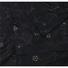 Sanskriti Vintage Black Sarees Pure Crepe Silk Embroidered Sari Premium Fabric