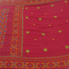 Sanskriti Vintage Fuchsia Sarees Pure Georgette Hand Embroidered Sari 5yd Fabric