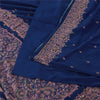 Sanskriti Vintage Blue Sarees Pure Silk Hand Beaded Ethnic Sari 5yd Craft Fabric