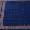 Sanskriti Vintage Blue Sarees Pure Silk Hand Beaded Ethnic Sari 5yd Craft Fabric