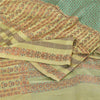 Sanskriti Vintage Green/Yellow Sarees Pure Silk Woven Premium Sari Craft Fabric