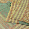 Sanskriti Vintage Green/Yellow Sarees Pure Silk Woven Premium Sari Craft Fabric