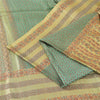 Sanskriti Vintage Green/Yellow Sarees Pure Silk Woven Premium Sari Craft Fabric