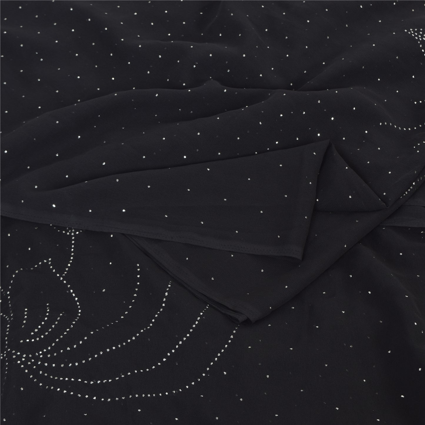 Sanskriti Vintage Indian Black Sarees Pure Silk Embroidered Mukeish Sari Fabric