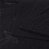 Sanskriti Vintage Indian Black Sarees Pure Silk Embroidered Mukeish Sari Fabric